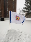 Chaldean flag in snow