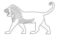 Chaldean lion transparent